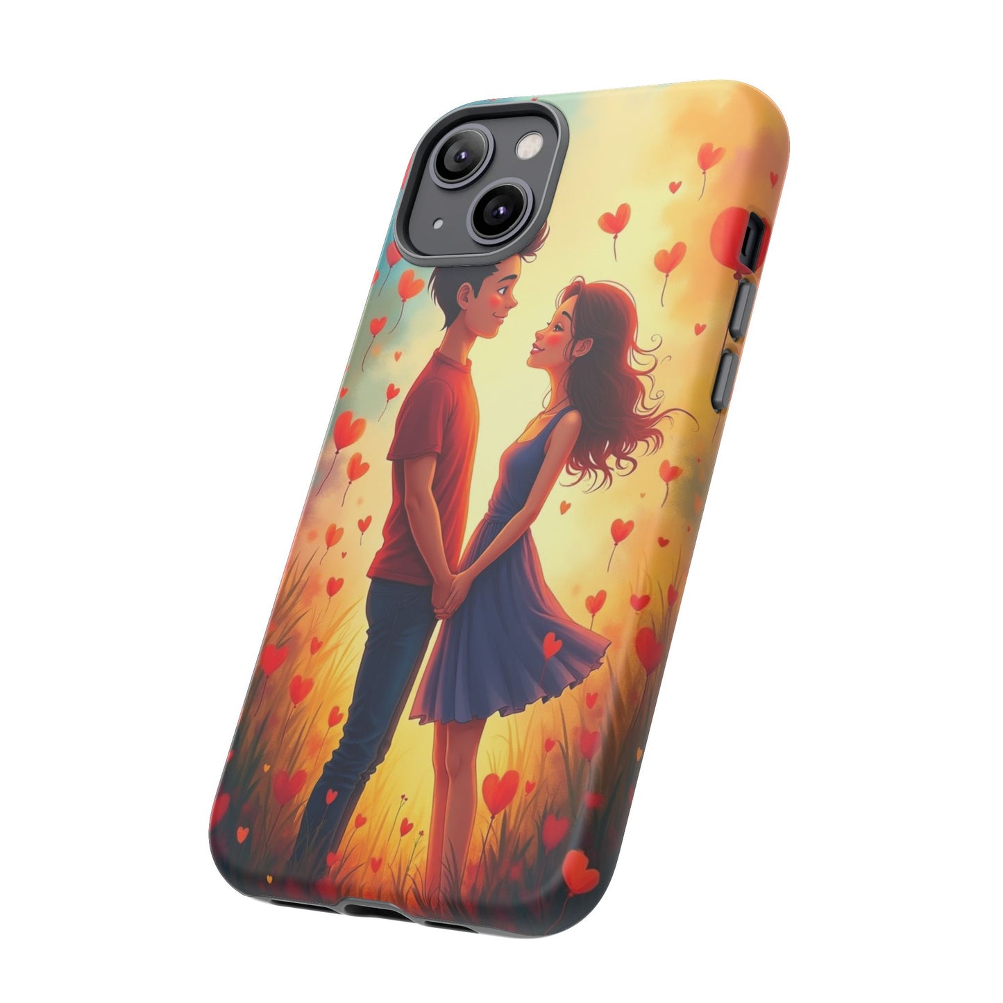 Romantic Phone Case with Heart Design for Couples