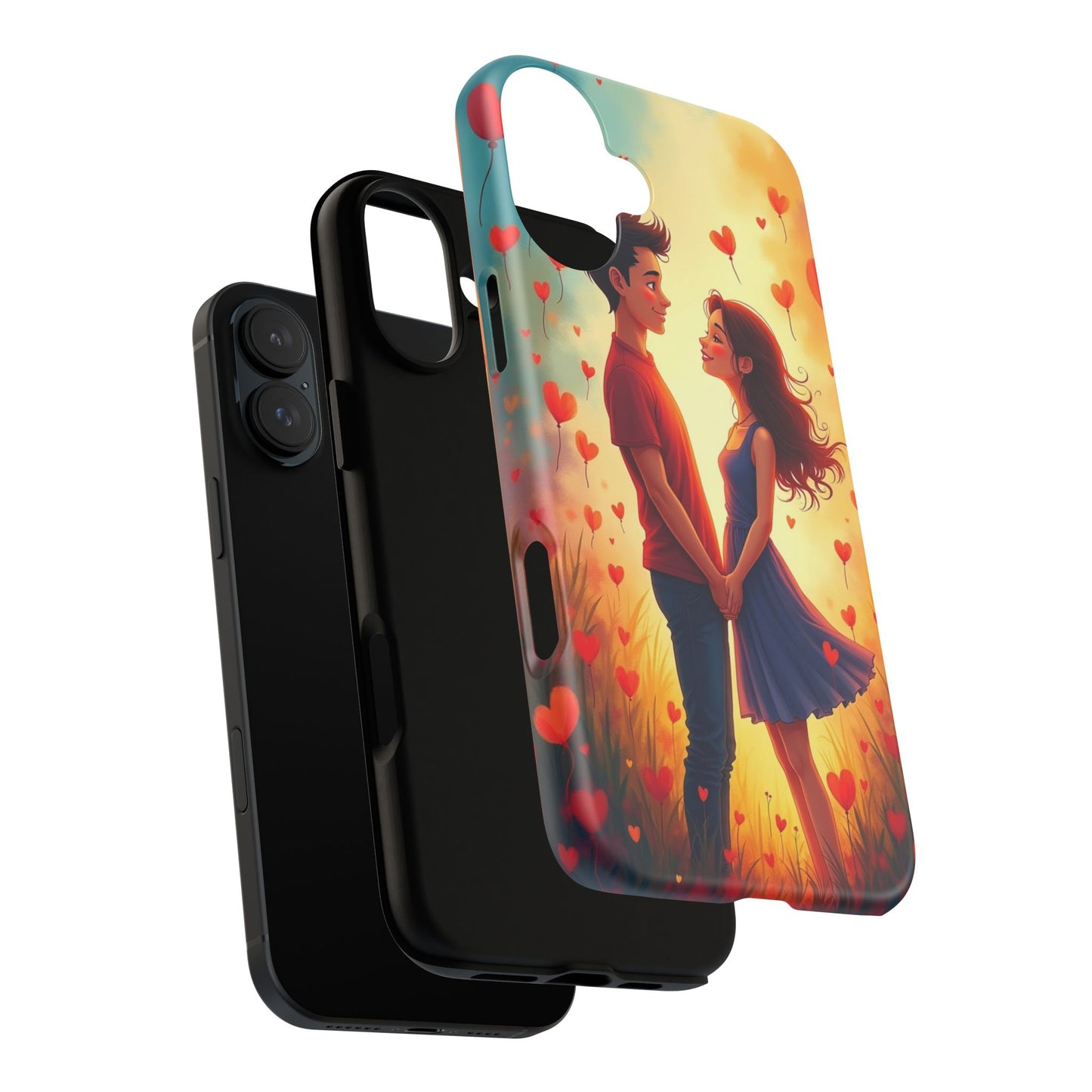 Romantic Phone Case with Heart Design for Couples