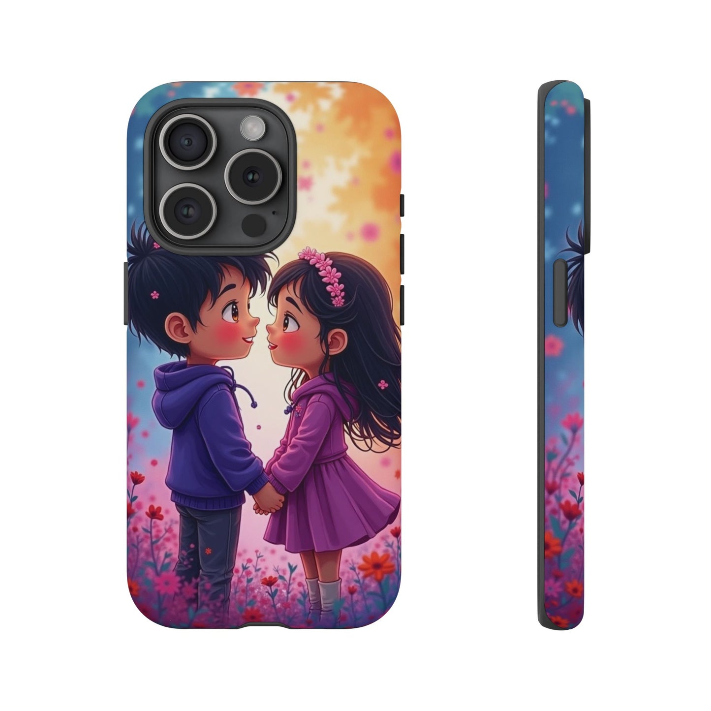 Cute Couple Phone Case - Tough Cases with Romantic Design for Kids and Teens