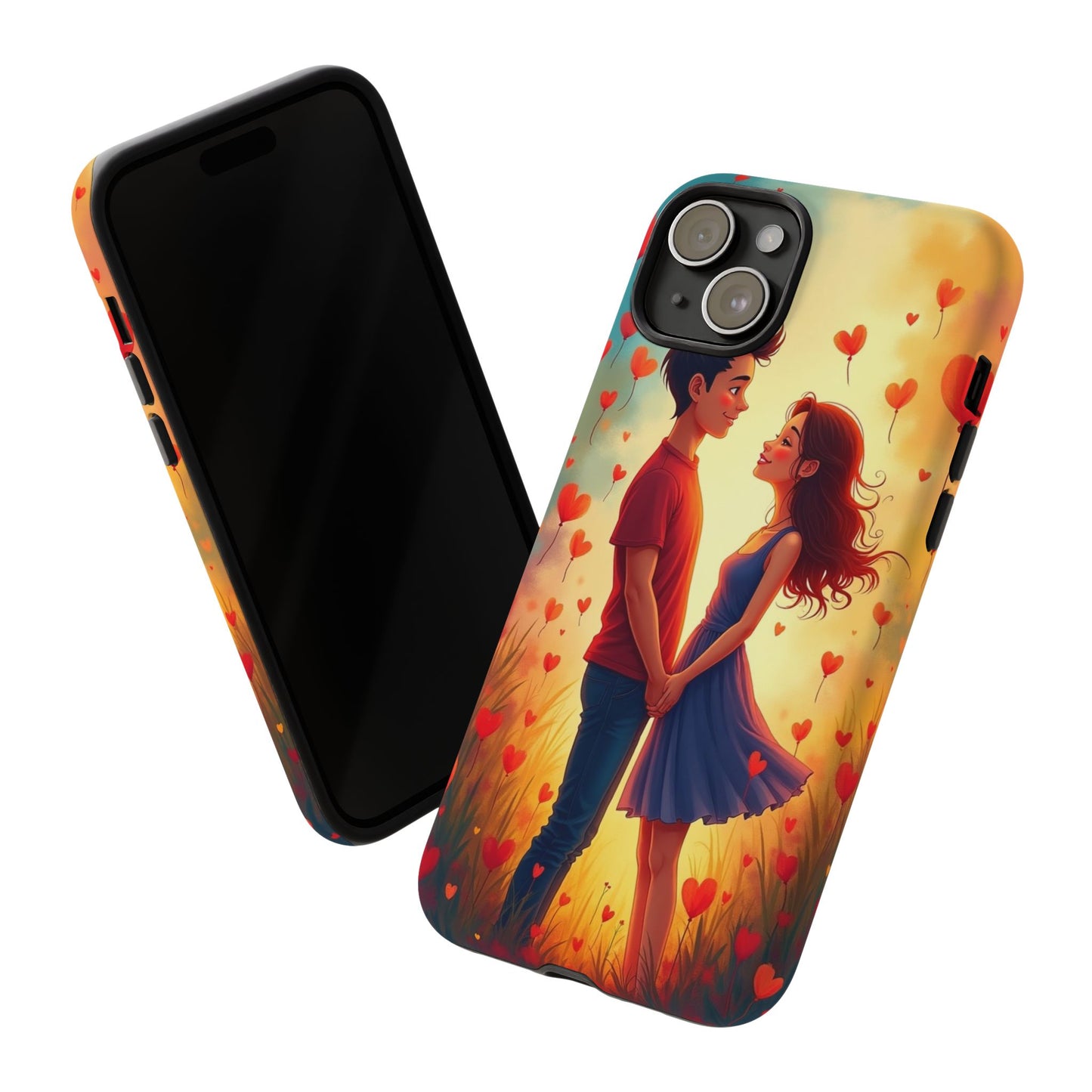 Romantic Phone Case with Heart Design for Couples