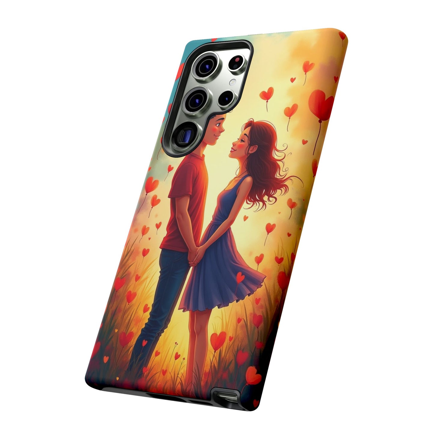 Romantic Phone Case with Heart Design for Couples