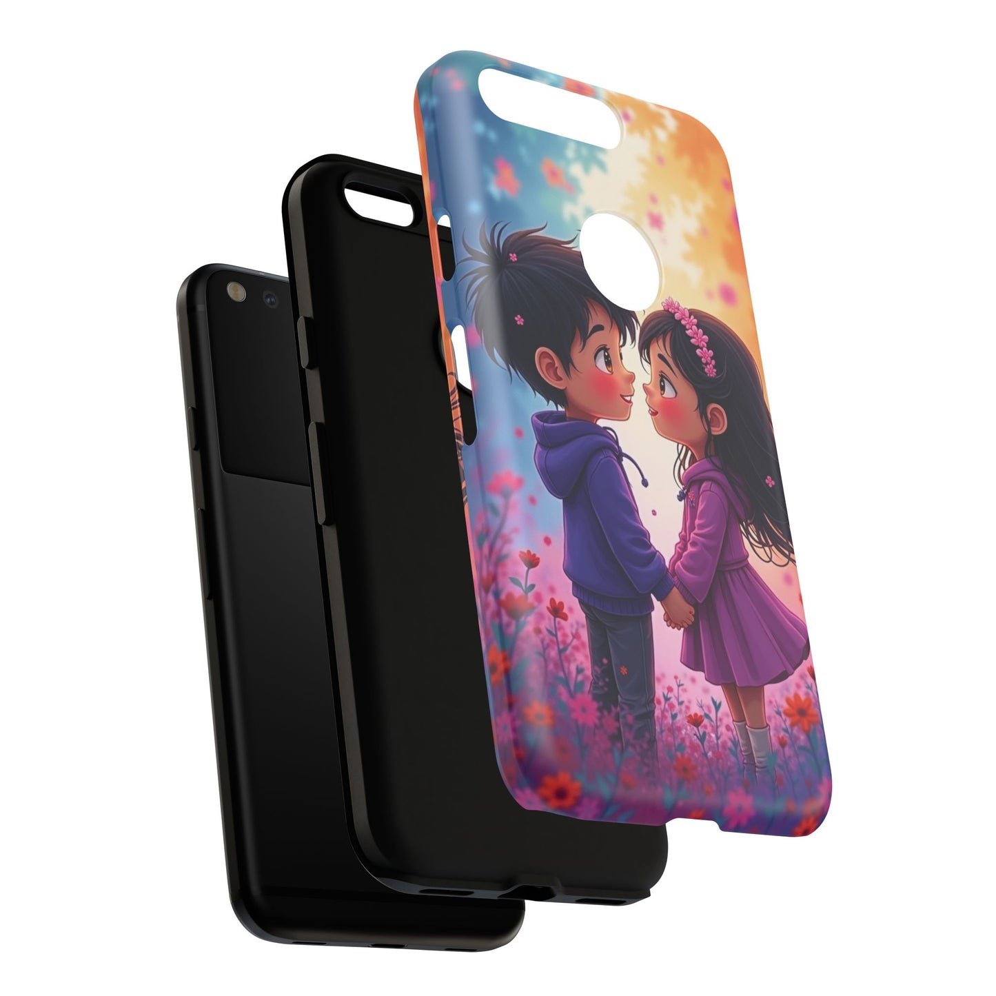 Cute Couple Phone Case - Tough Cases with Romantic Design for Kids and Teens