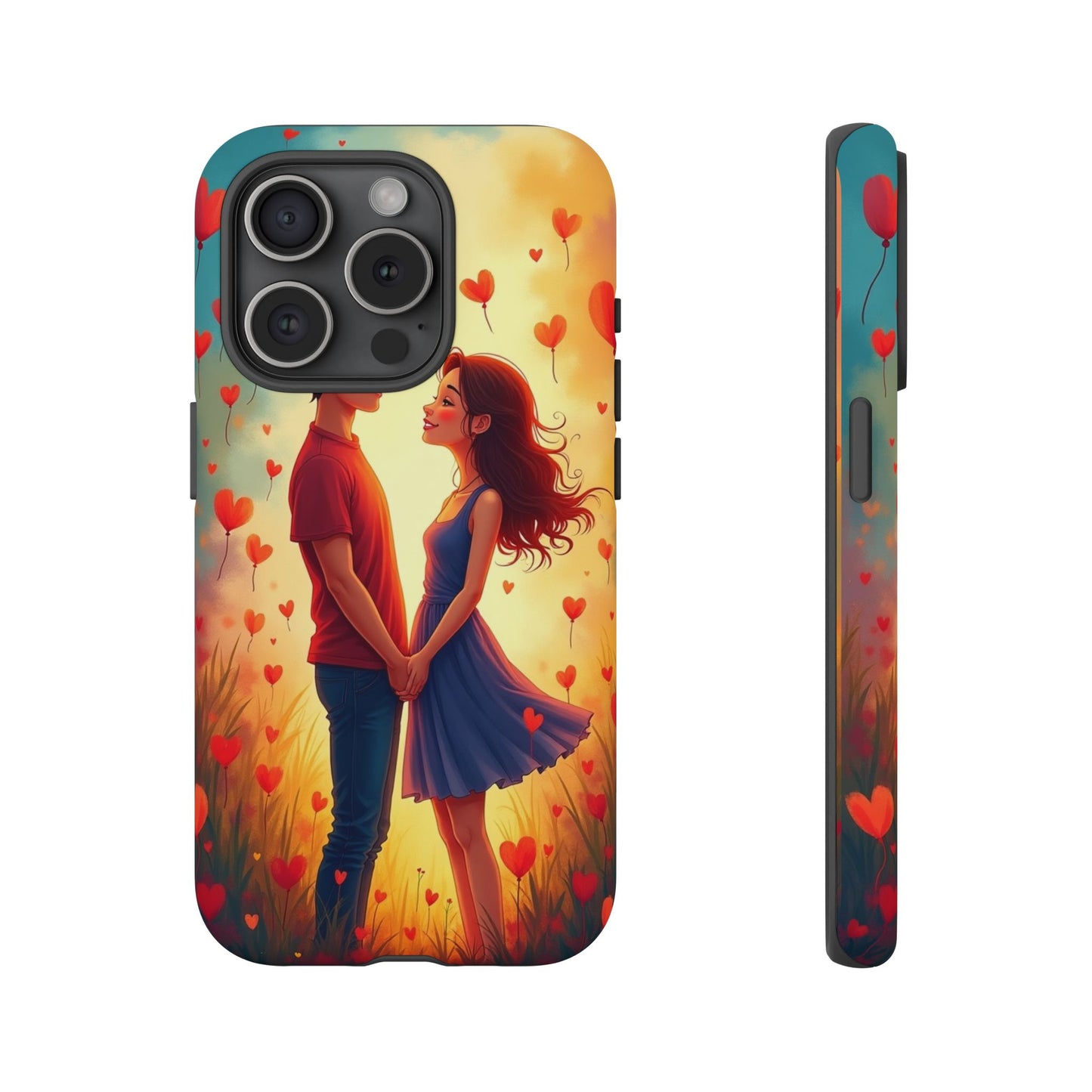 Romantic Phone Case with Heart Design for Couples
