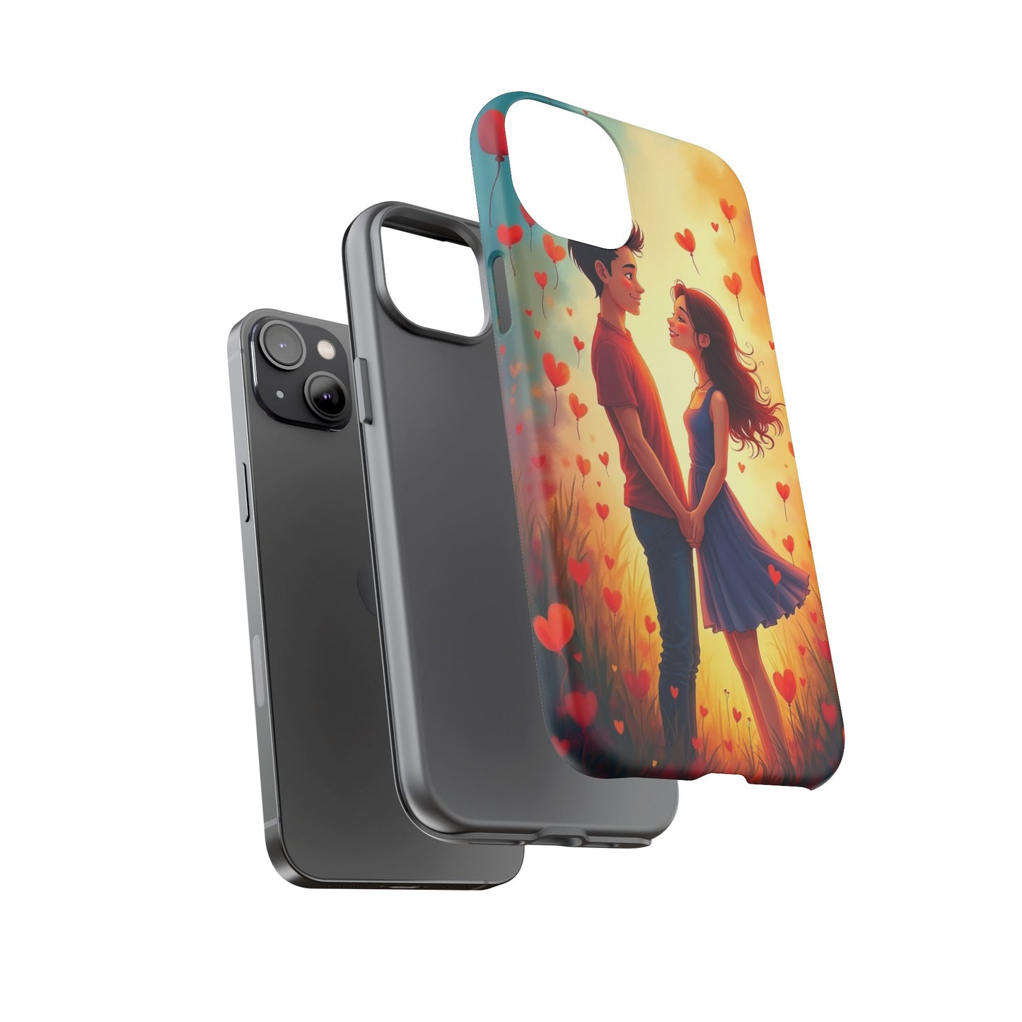Romantic Phone Case with Heart Design for Couples