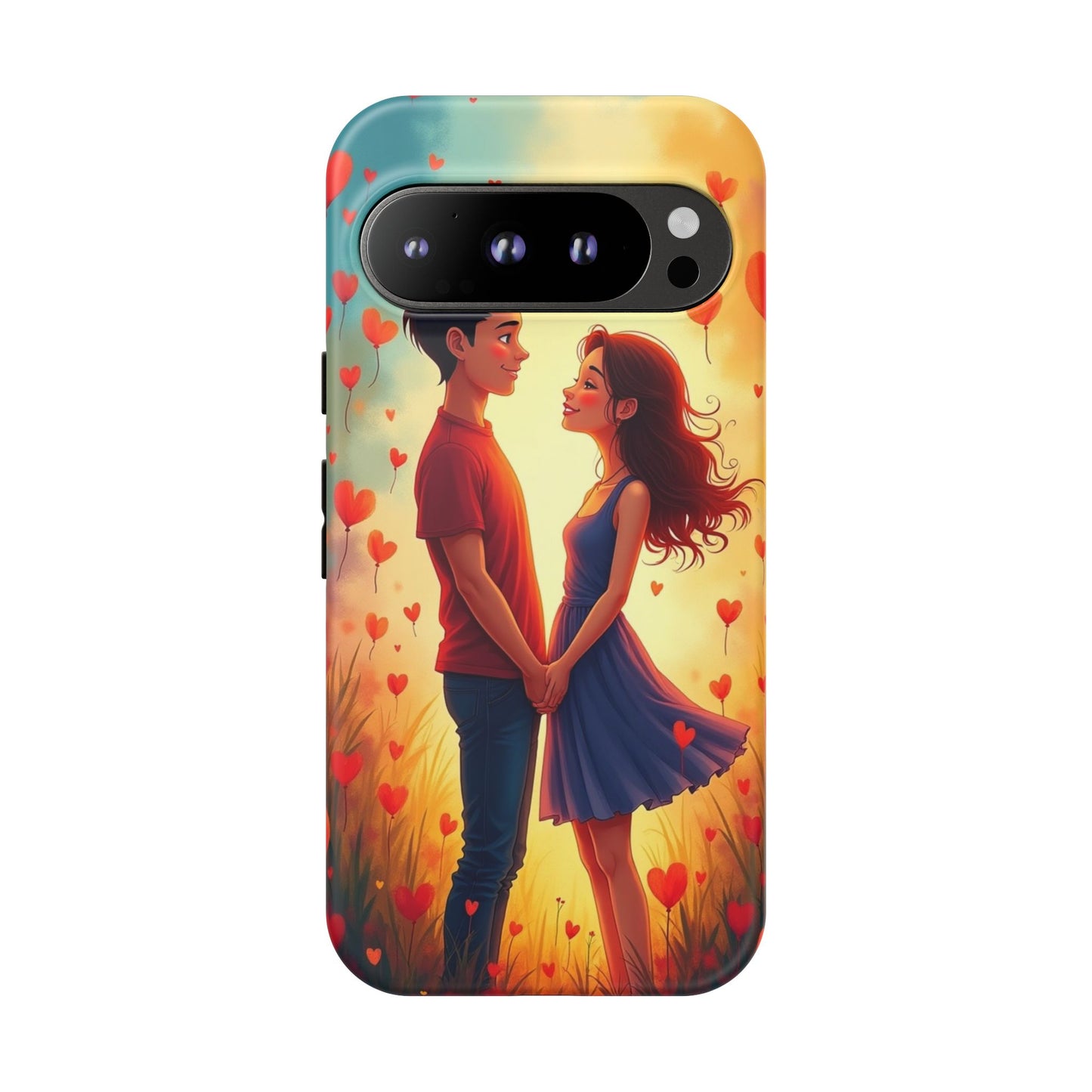 Romantic Phone Case with Heart Design for Couples
