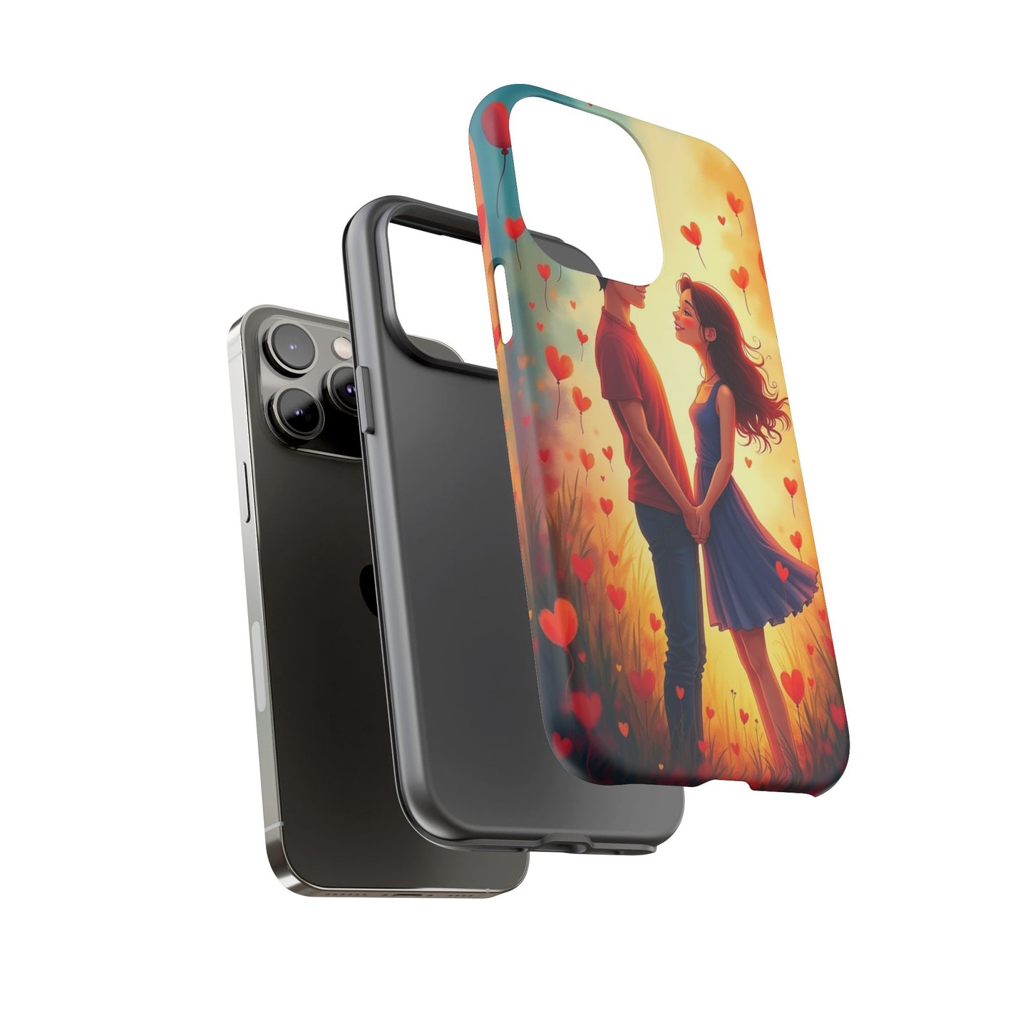 Romantic Phone Case with Heart Design for Couples