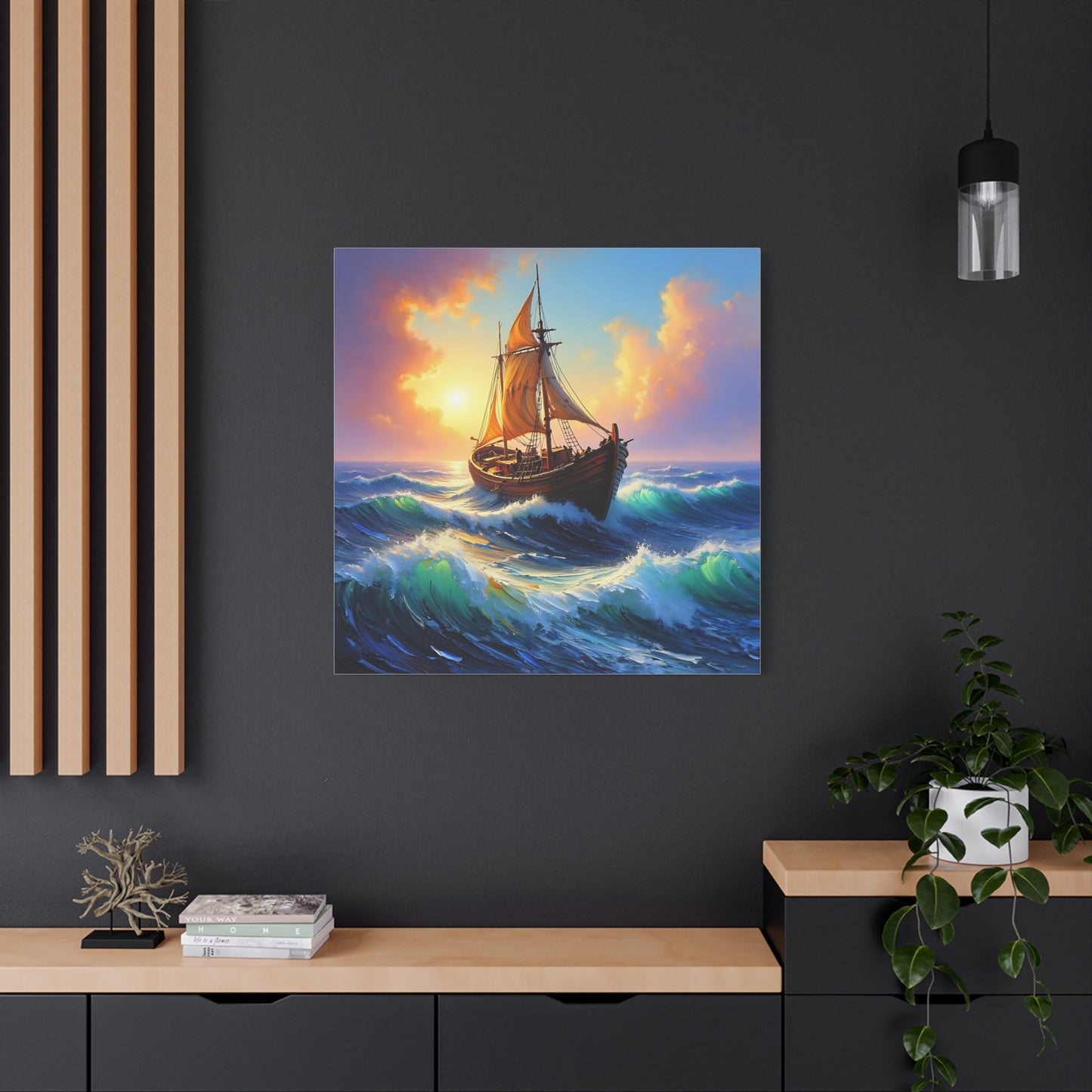 Nautical Canvas Wall Art, Seascape Decor, Sailing Ship Print, Ocean Home Decor, Coastal Living, Maritime Artwork, Gift for Sailors