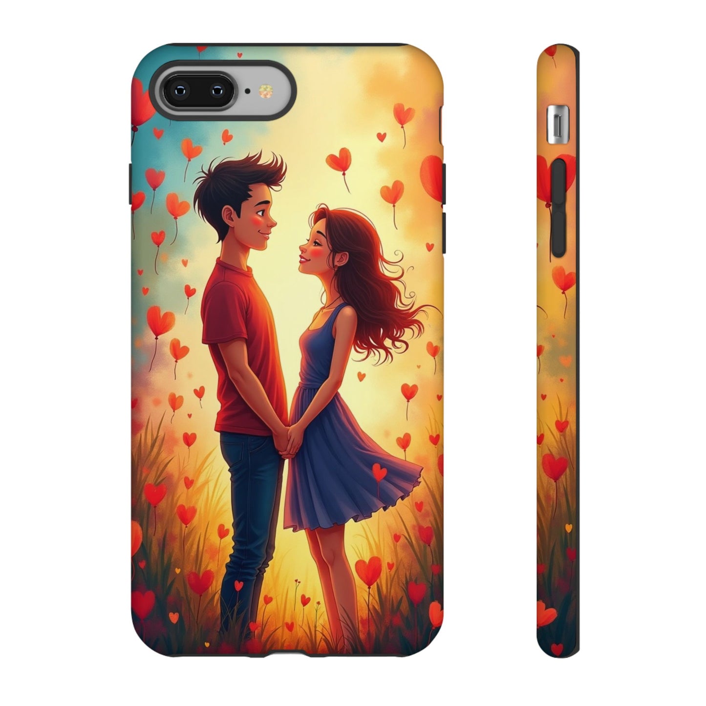 Romantic Phone Case with Heart Design for Couples