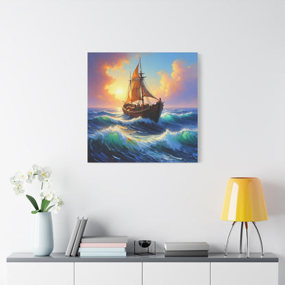 Nautical Canvas Wall Art, Seascape Decor, Sailing Ship Print, Ocean Home Decor, Coastal Living, Maritime Artwork, Gift for Sailors