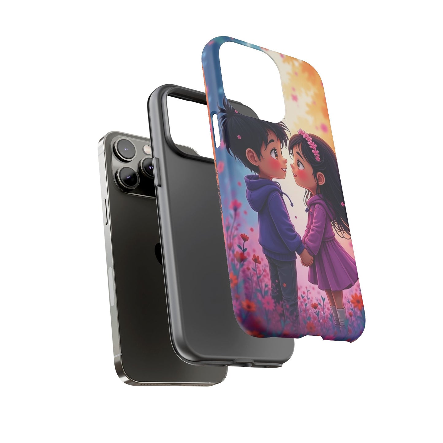 Cute Couple Phone Case - Tough Cases with Romantic Design for Kids and Teens