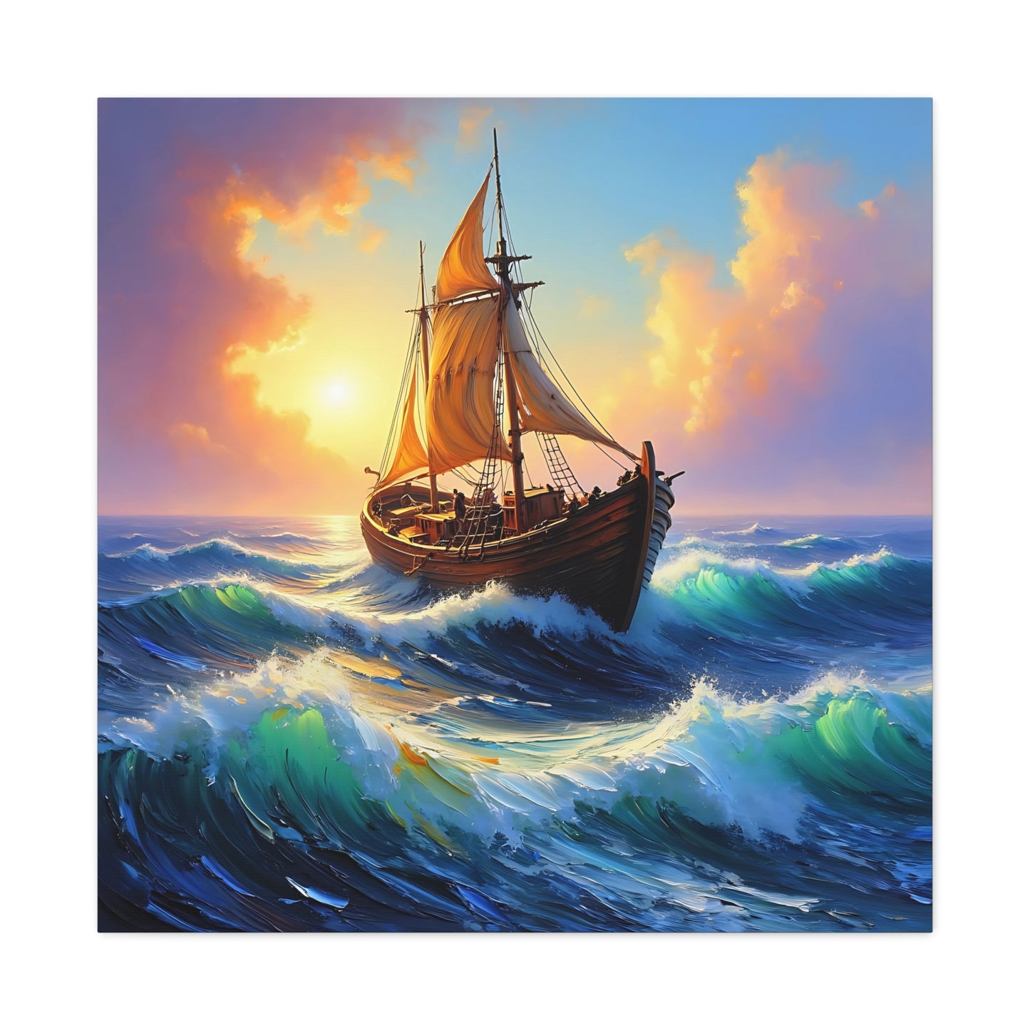 Nautical Canvas Wall Art, Seascape Decor, Sailing Ship Print, Ocean Home Decor, Coastal Living, Maritime Artwork, Gift for Sailors