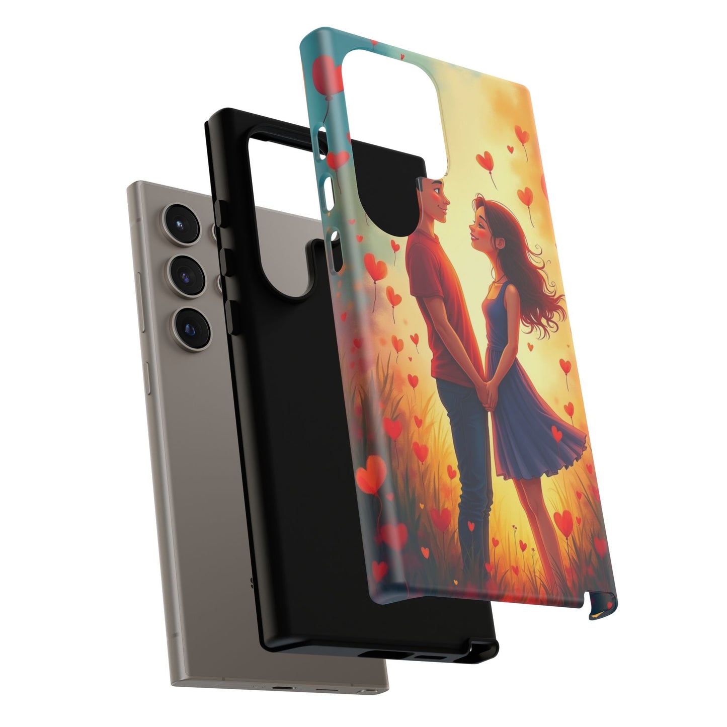 Romantic Phone Case with Heart Design for Couples