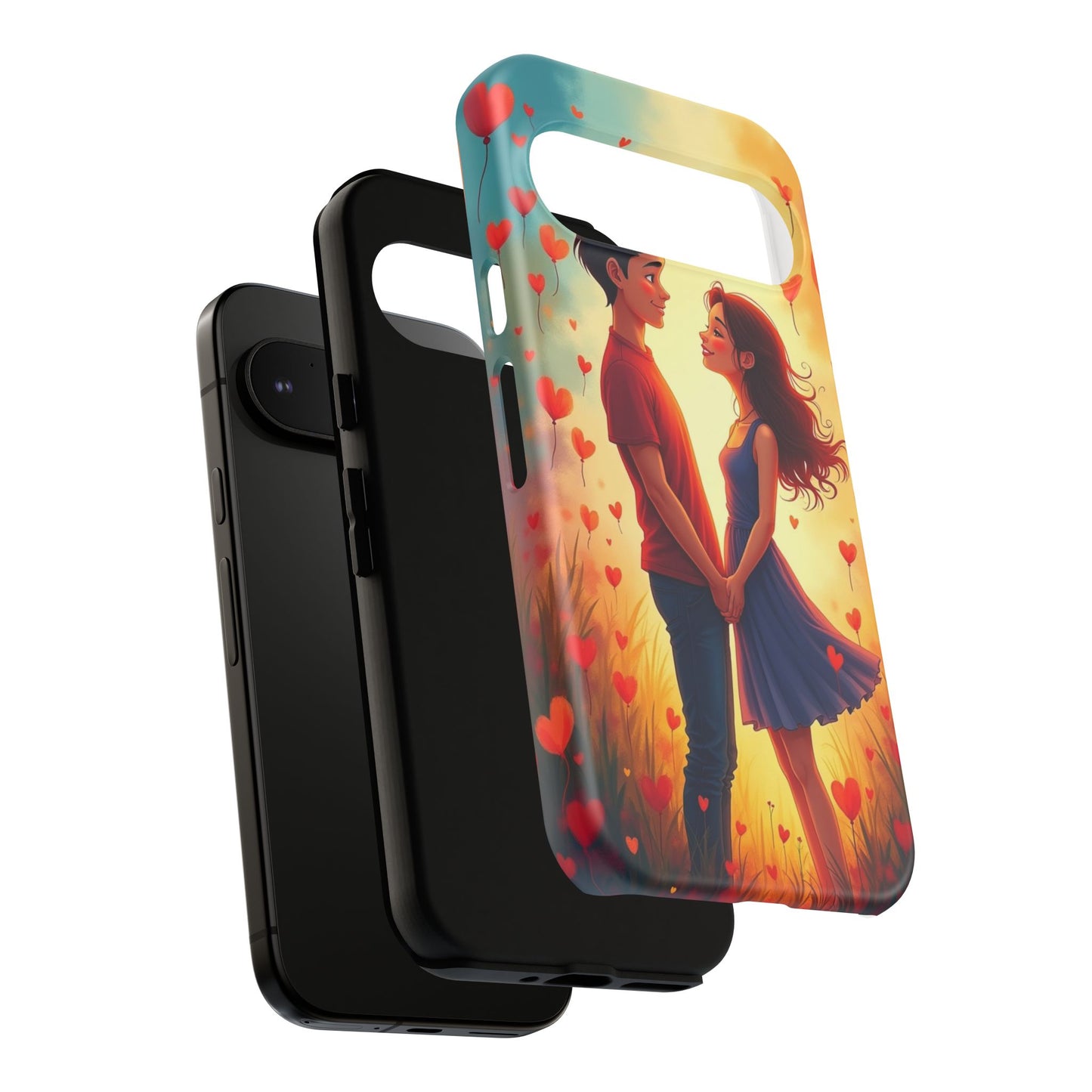 Romantic Phone Case with Heart Design for Couples