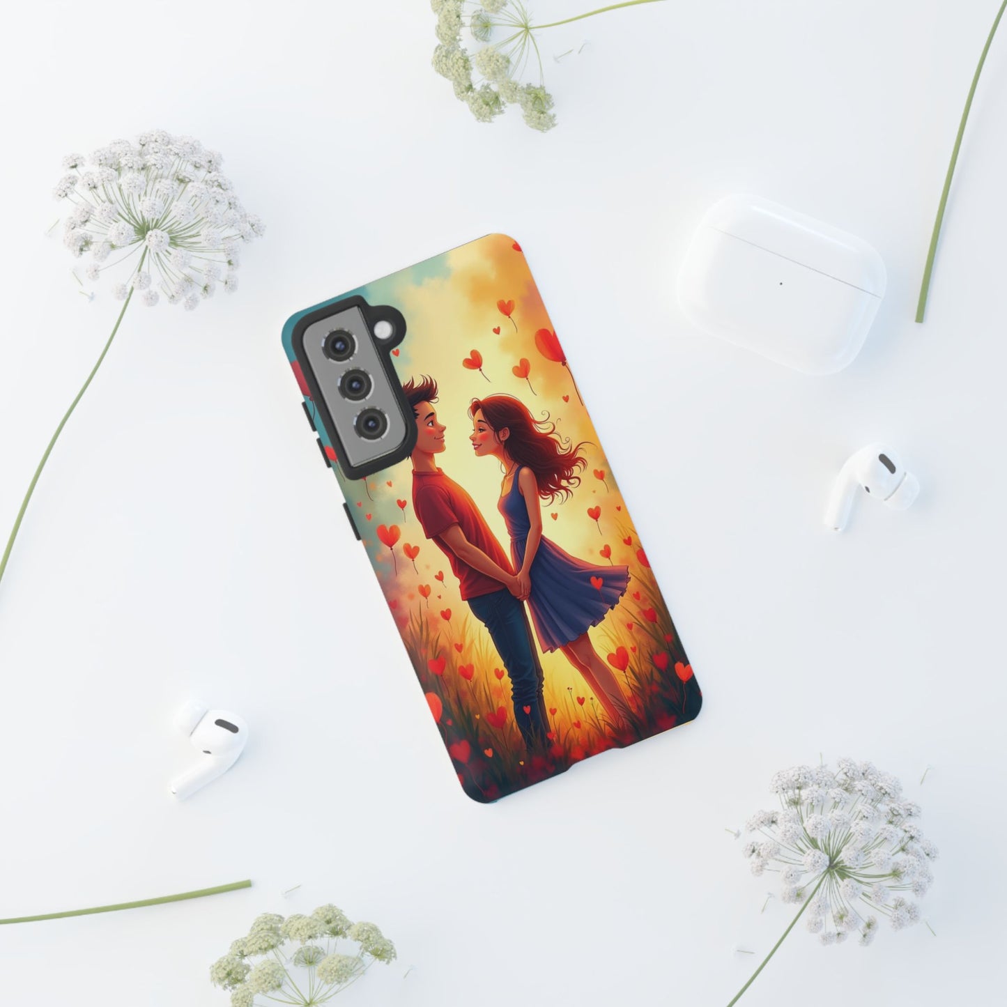 Romantic Phone Case with Heart Design for Couples