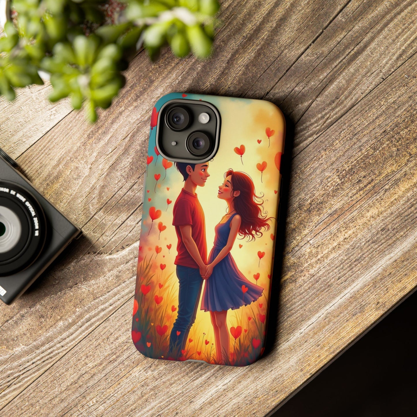 Romantic Phone Case with Heart Design for Couples