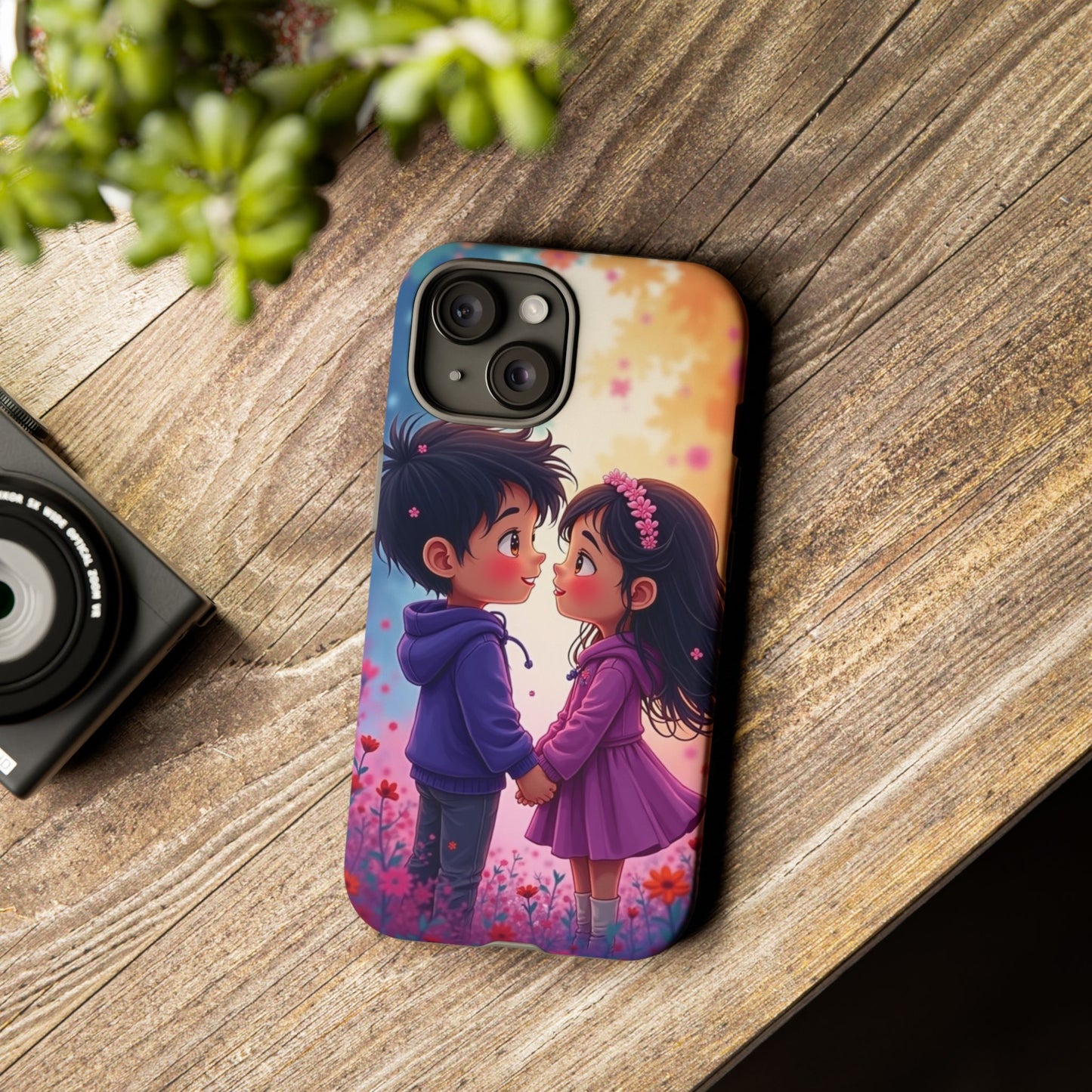 Cute Couple Phone Case - Tough Cases with Romantic Design for Kids and Teens