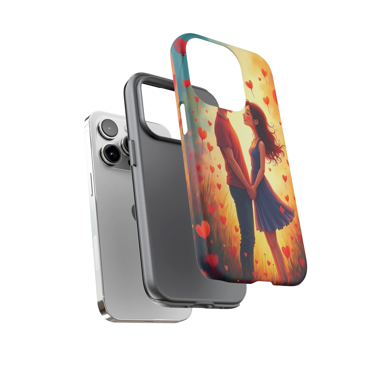 Romantic Phone Case with Heart Design for Couples