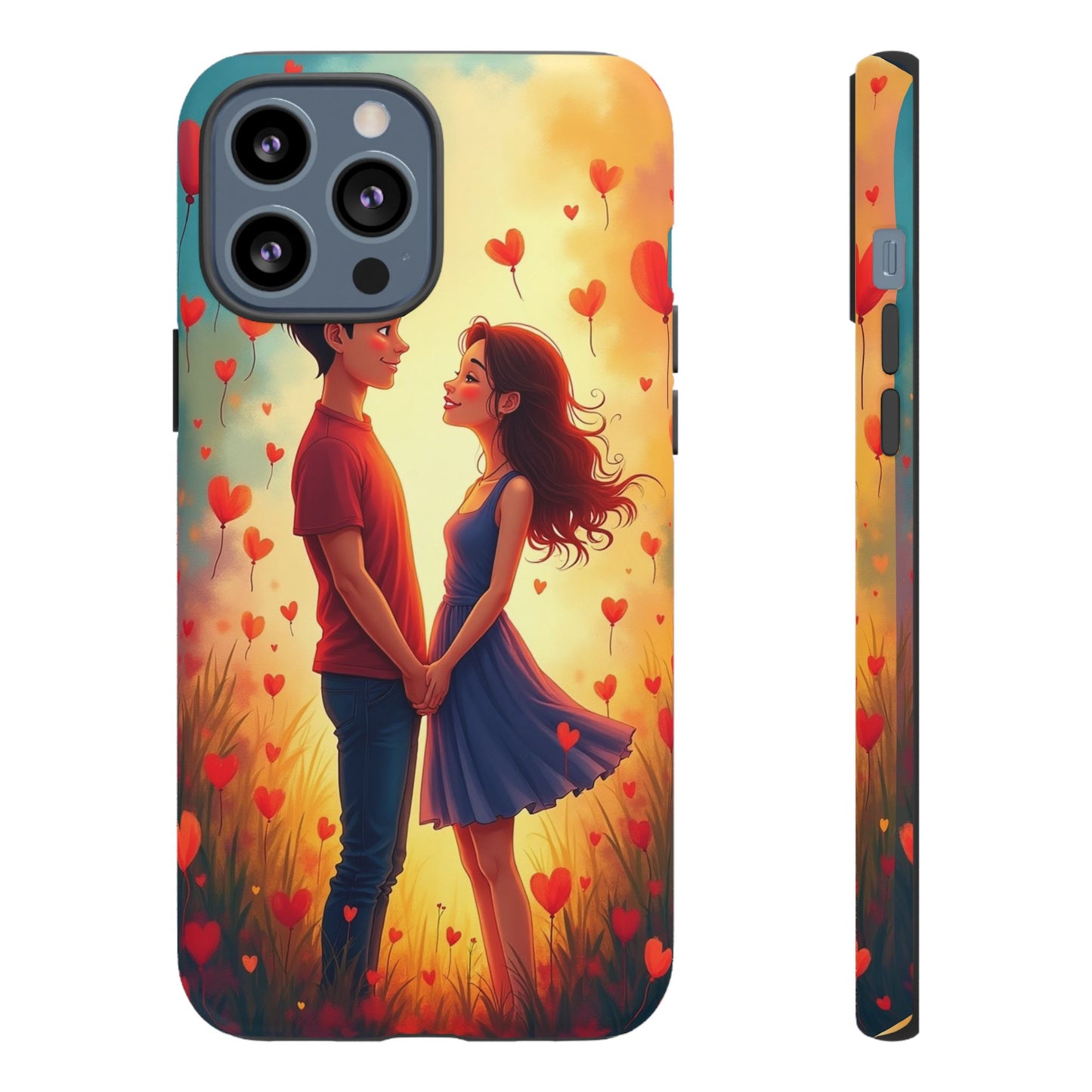 Romantic Phone Case with Heart Design for Couples