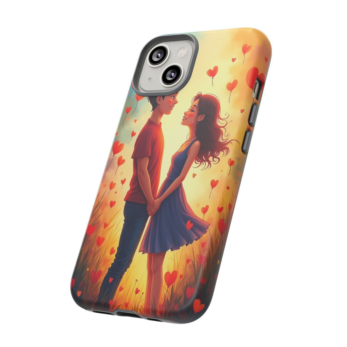 Romantic Phone Case with Heart Design for Couples