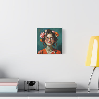 Floral Canvas Art Print, Home Decor, Wall Art, Boho Decor, Gift for Her, Happy Vibes