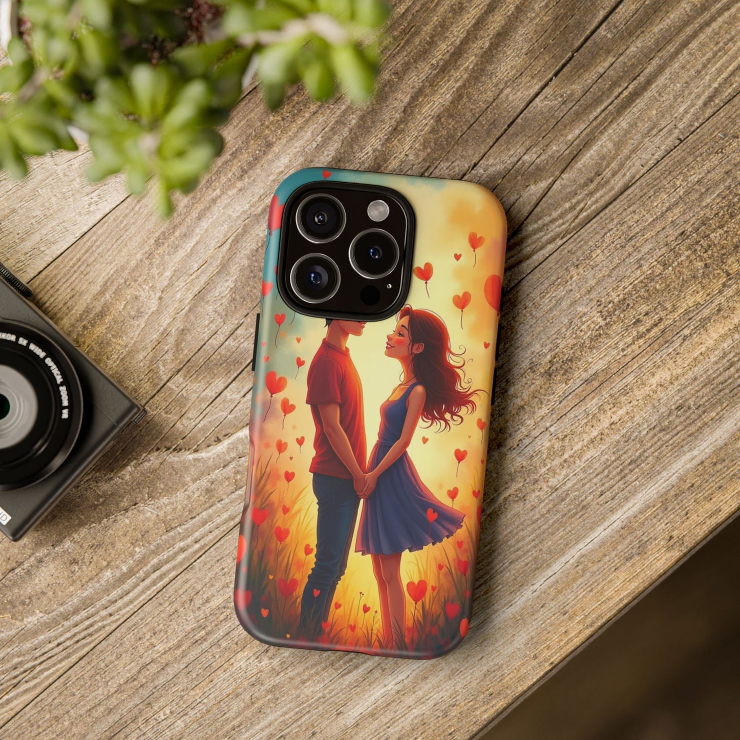 Romantic Phone Case with Heart Design for Couples