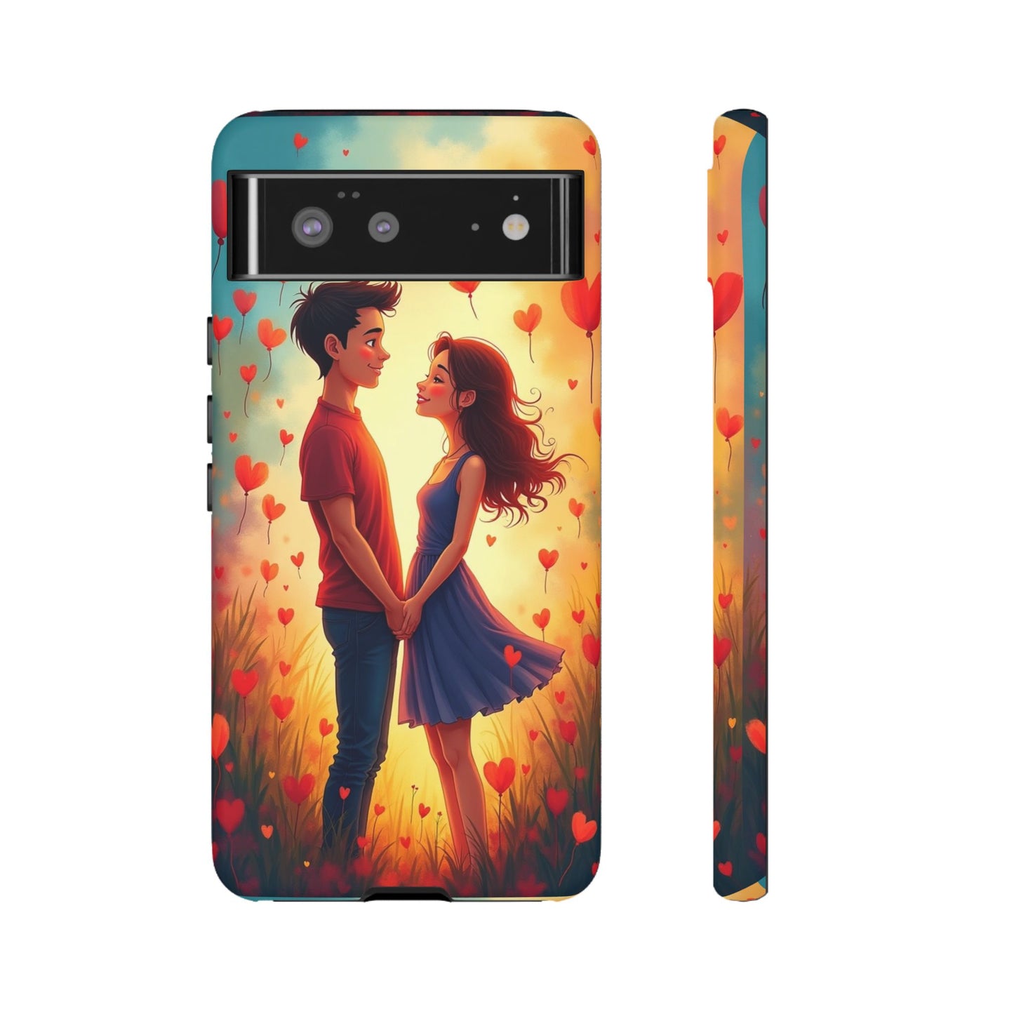Romantic Phone Case with Heart Design for Couples