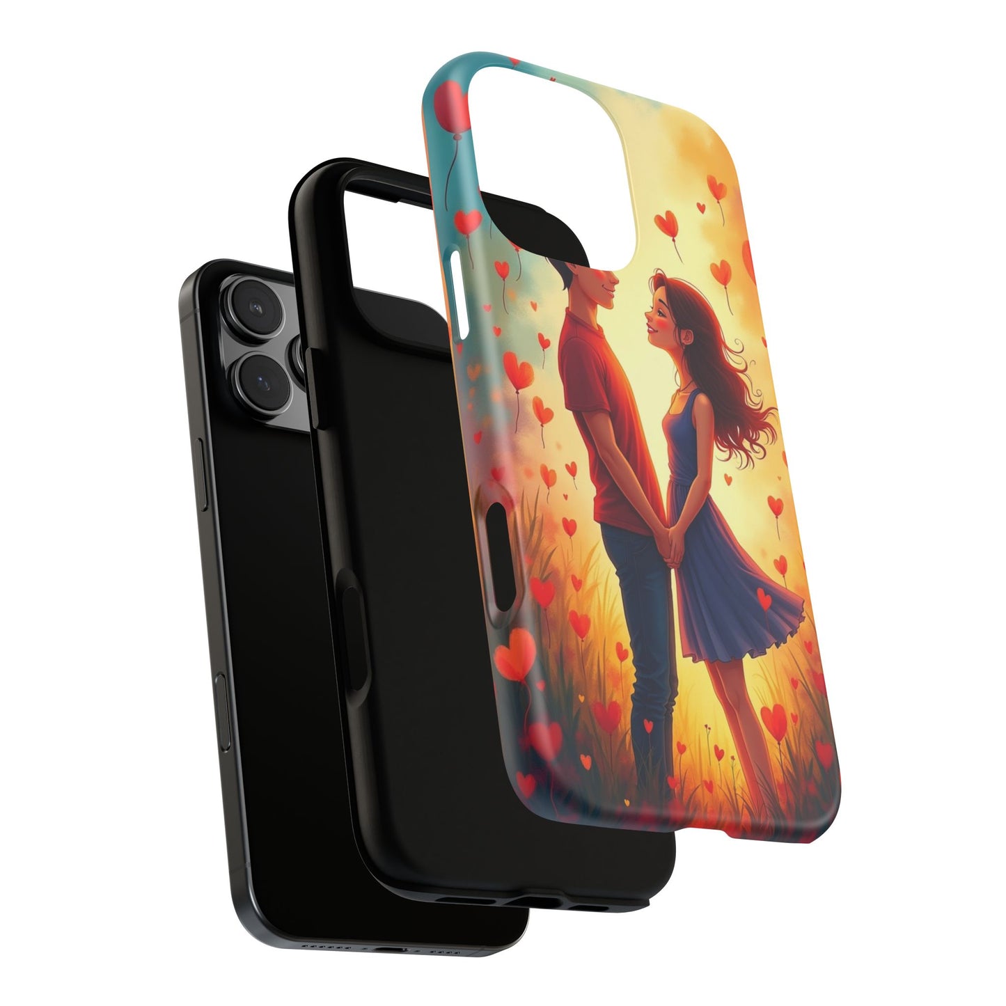 Romantic Phone Case with Heart Design for Couples
