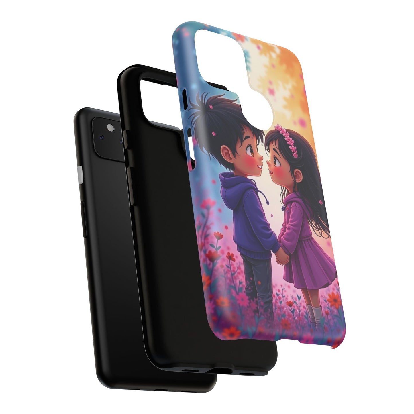 Cute Couple Phone Case - Tough Cases with Romantic Design for Kids and Teens