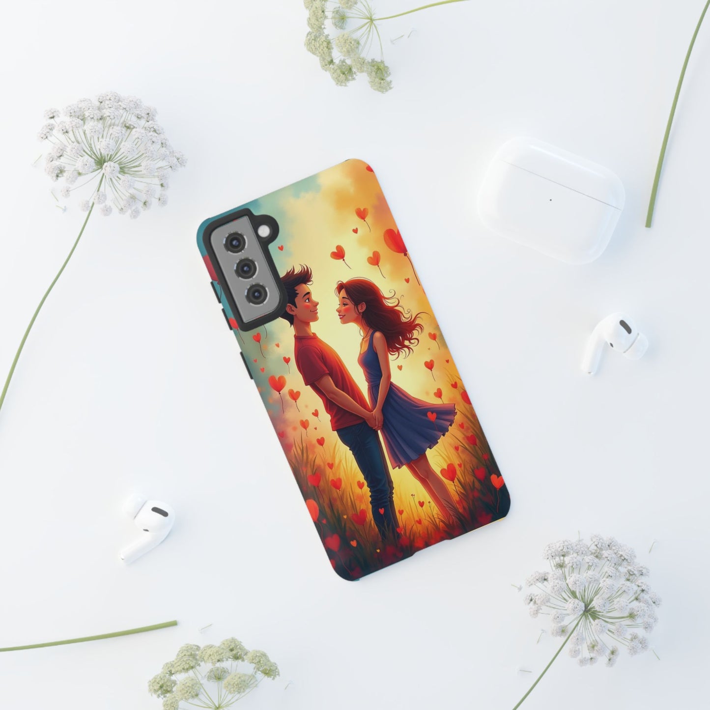Romantic Phone Case with Heart Design for Couples