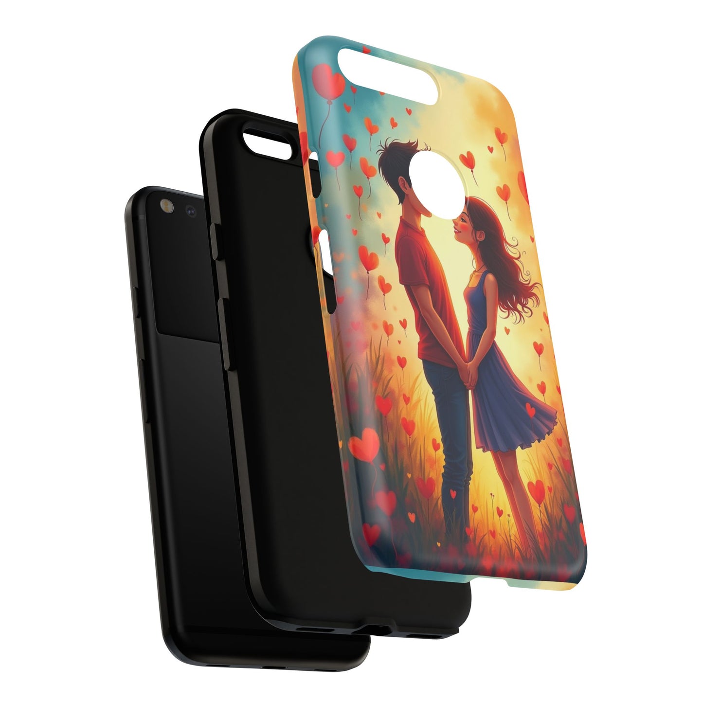 Romantic Phone Case with Heart Design for Couples