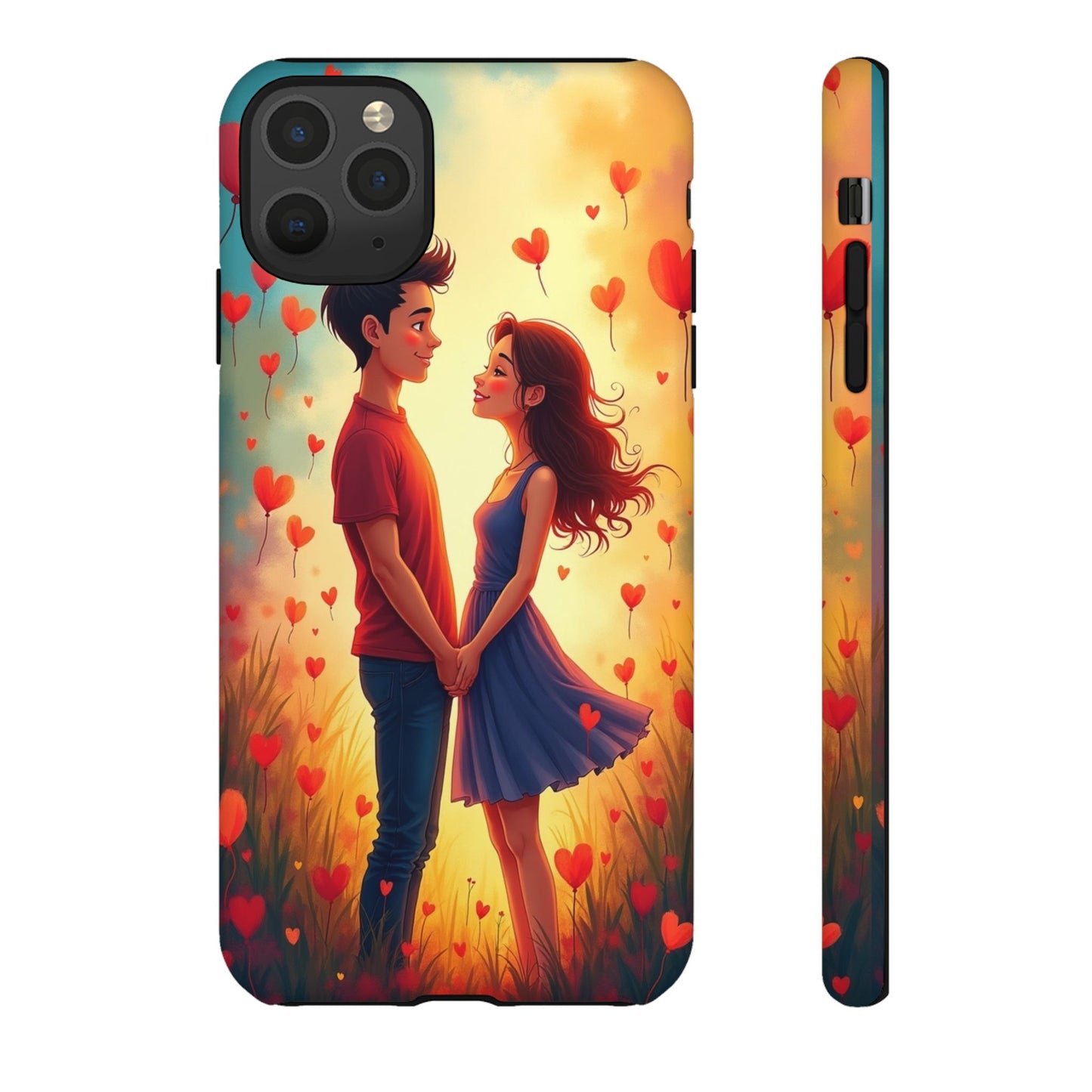 Romantic Phone Case with Heart Design for Couples