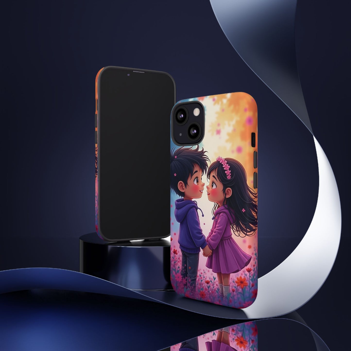 Cute Couple Phone Case - Tough Cases with Romantic Design for Kids and Teens