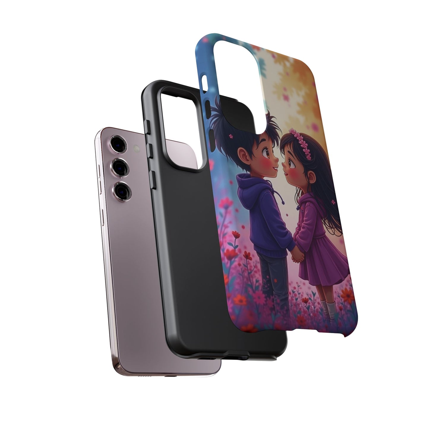 Cute Couple Phone Case - Tough Cases with Romantic Design for Kids and Teens