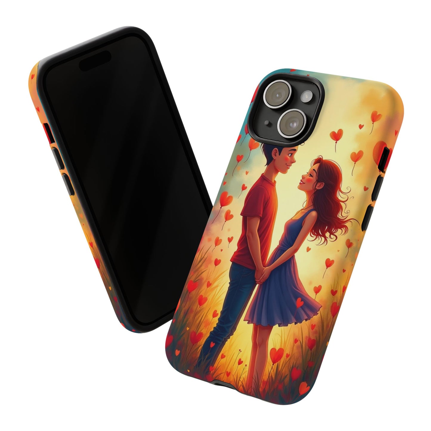 Romantic Phone Case with Heart Design for Couples