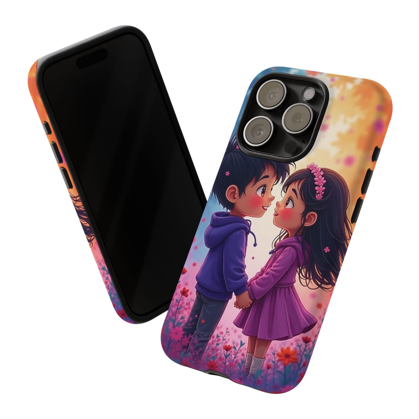 Cute Couple Phone Case - Tough Cases with Romantic Design for Kids and Teens