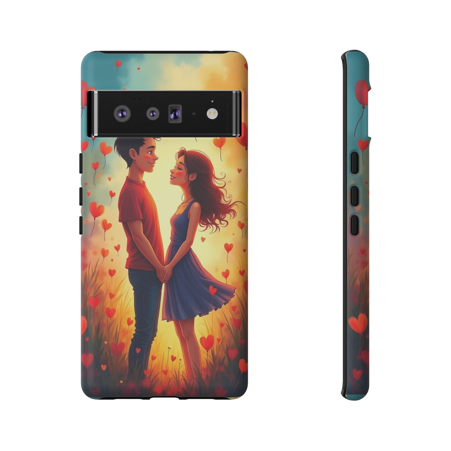 Romantic Phone Case with Heart Design for Couples