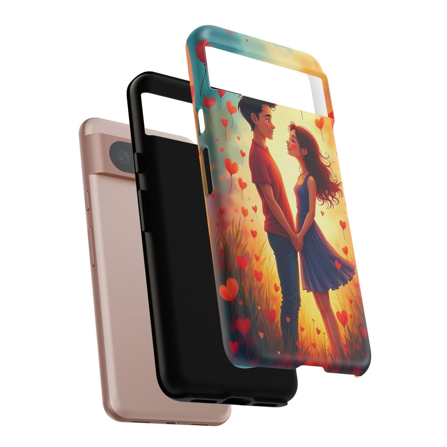 Romantic Phone Case with Heart Design for Couples