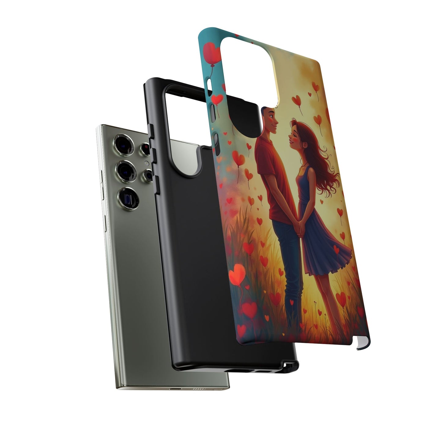 Romantic Phone Case with Heart Design for Couples