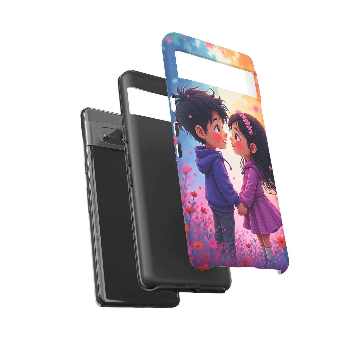 Cute Couple Phone Case - Tough Cases with Romantic Design for Kids and Teens