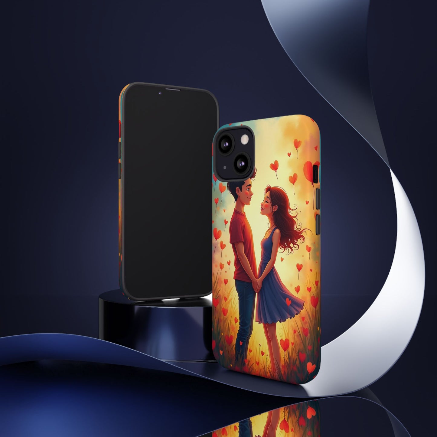 Romantic Phone Case with Heart Design for Couples