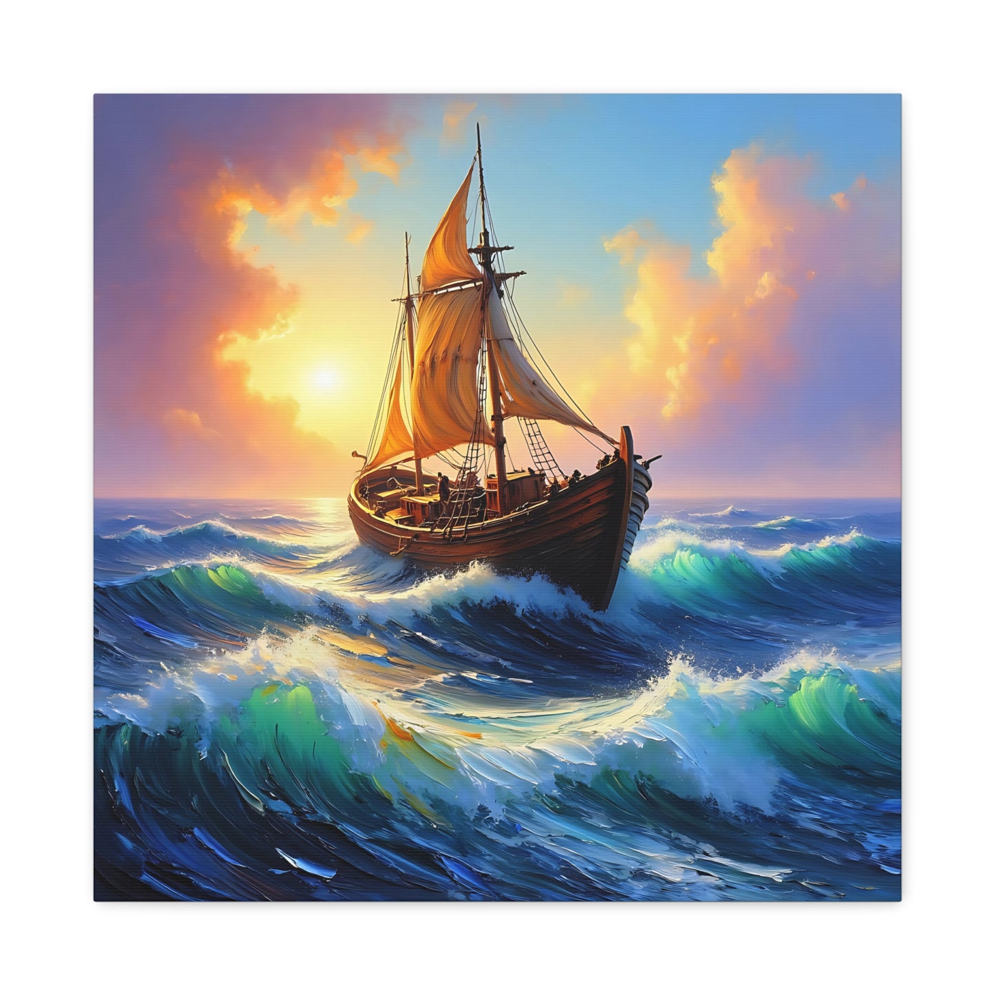 Nautical Canvas Wall Art, Seascape Decor, Sailing Ship Print, Ocean Home Decor, Coastal Living, Maritime Artwork, Gift for Sailors
