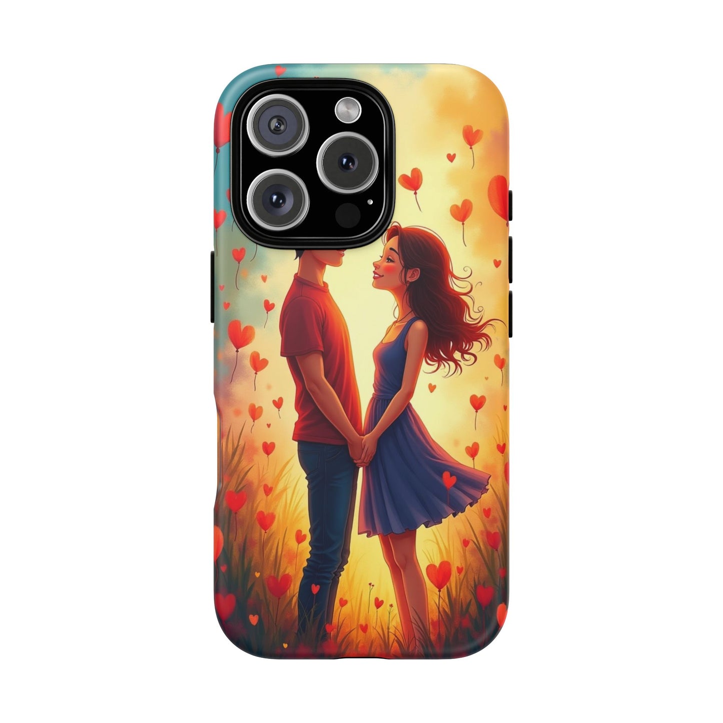 Romantic Phone Case with Heart Design for Couples