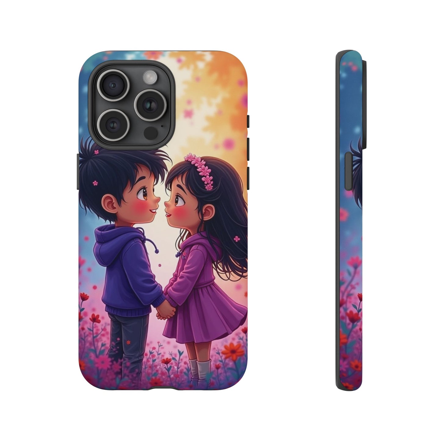 Cute Couple Phone Case - Tough Cases with Romantic Design for Kids and Teens