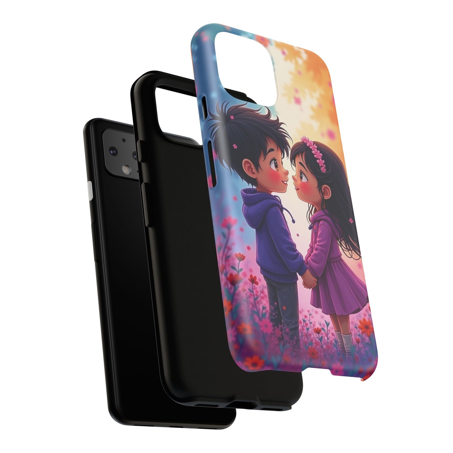 Cute Couple Phone Case - Tough Cases with Romantic Design for Kids and Teens