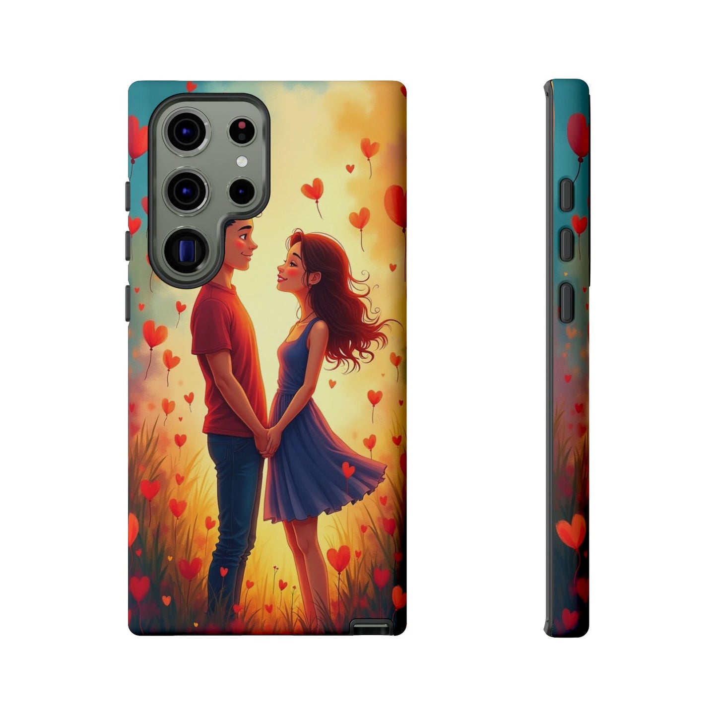 Romantic Phone Case with Heart Design for Couples