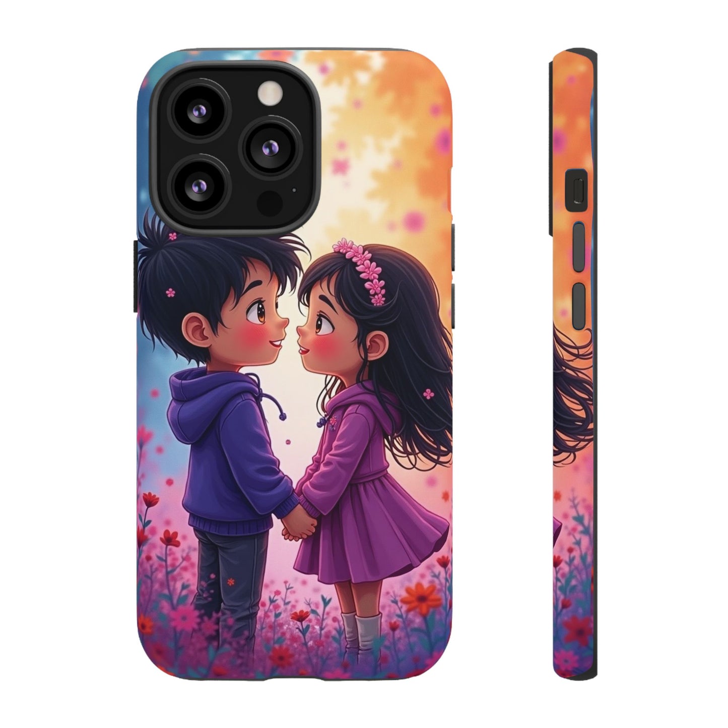 Cute Couple Phone Case - Tough Cases with Romantic Design for Kids and Teens