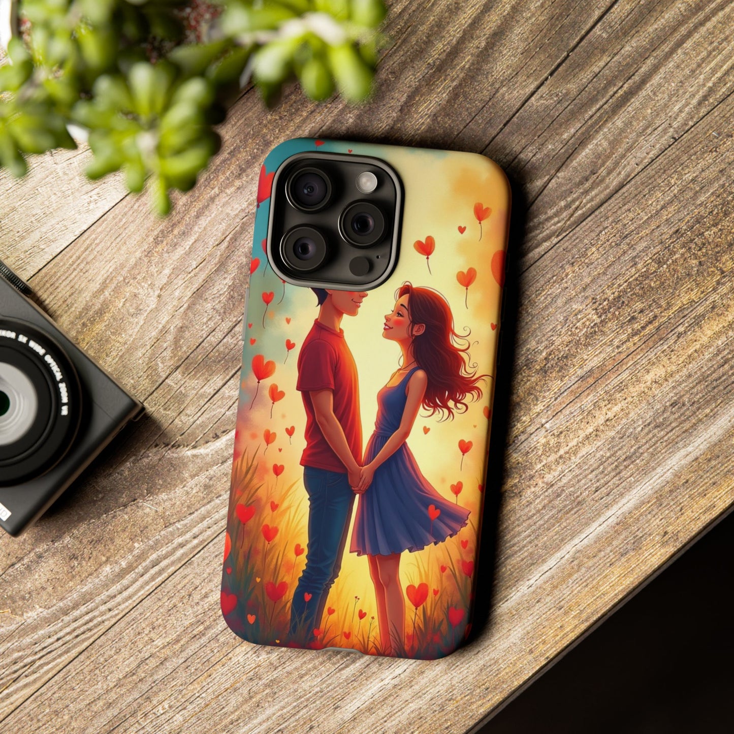 Romantic Phone Case with Heart Design for Couples