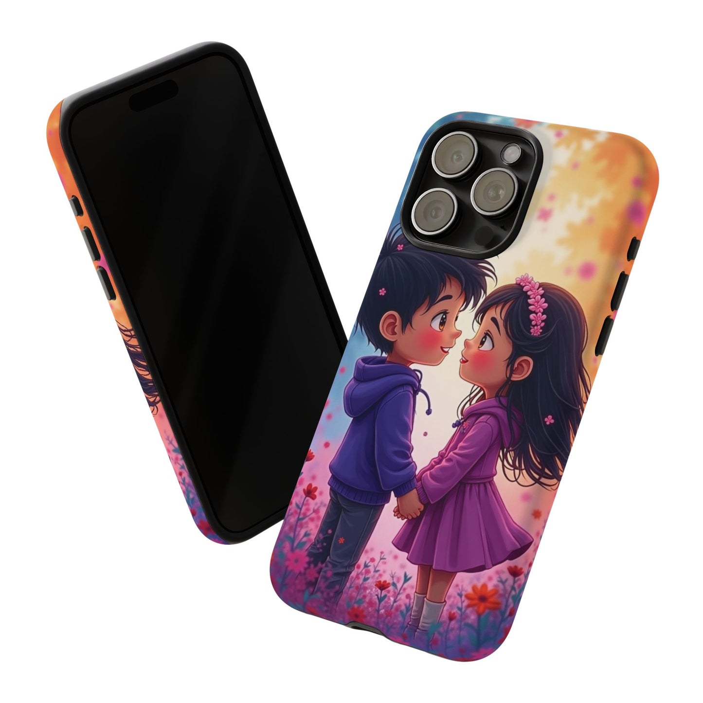 Cute Couple Phone Case - Tough Cases with Romantic Design for Kids and Teens