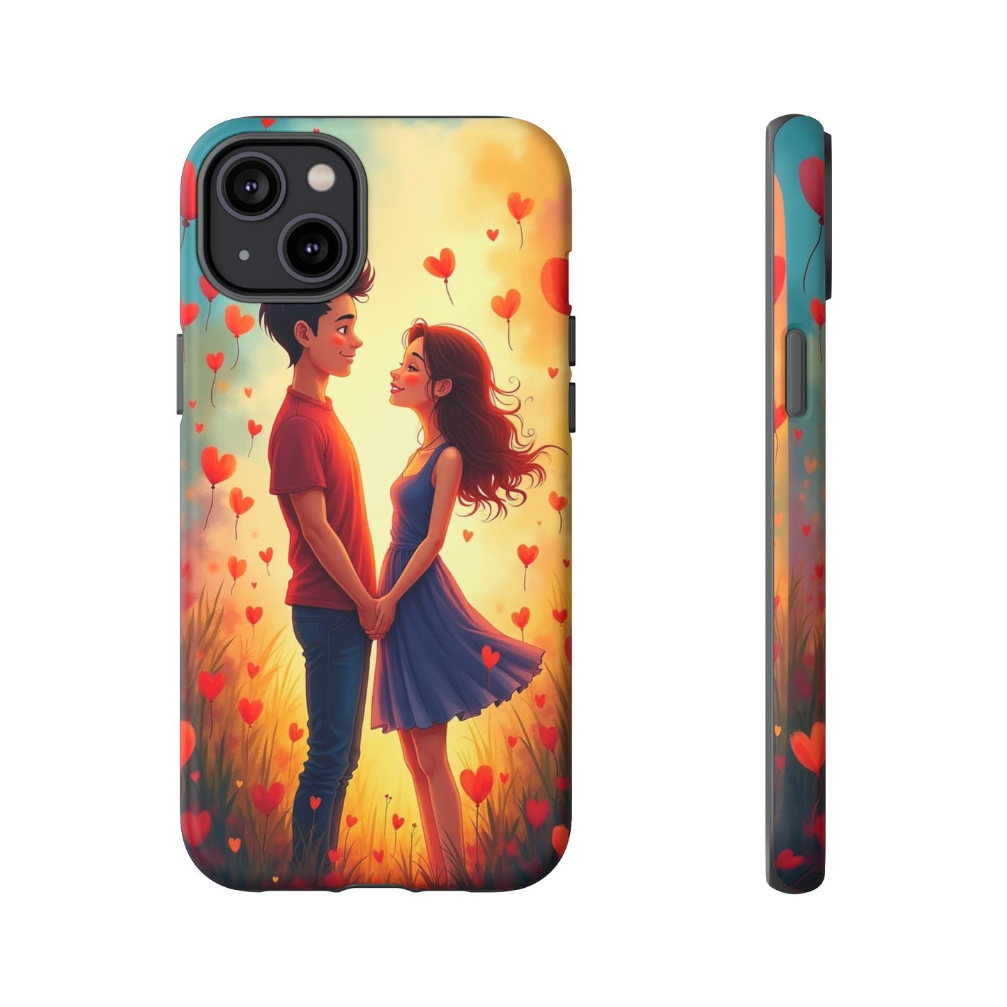Romantic Phone Case with Heart Design for Couples