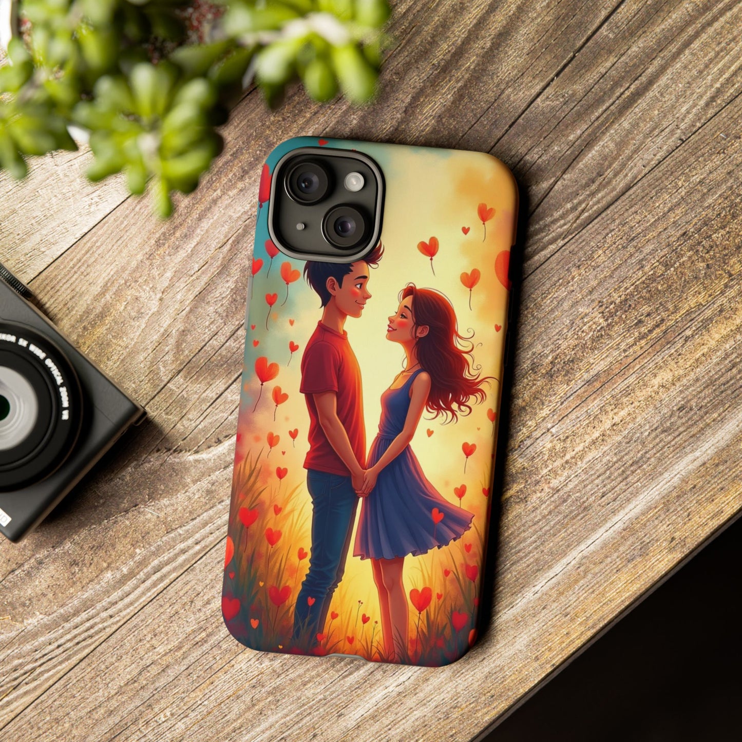 Romantic Phone Case with Heart Design for Couples